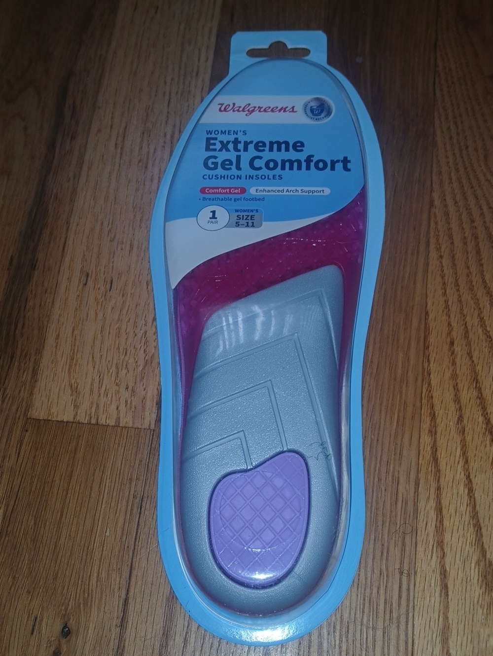 Walgreens Women's Extreme Gel Comfort Cushion Insoles - Pink & Purple
